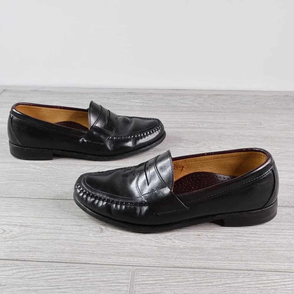Sebago Cayman II Penny Loafer Men's 9.5D Black Leather Made in USA